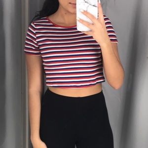 NWT Striped Crop Top